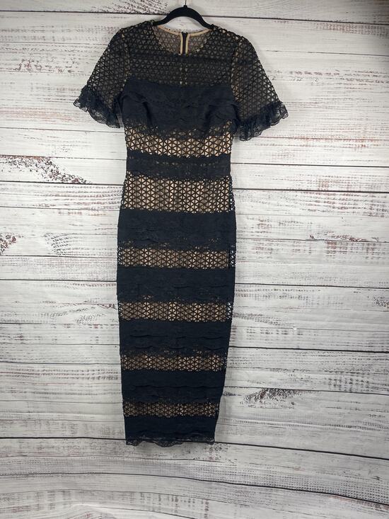 Belle Badgley Mischka Dresses & Skirts - Belle Badgley Mischka Dress Women's 2 Black Gabrielle Gown Lace Midi Formal New